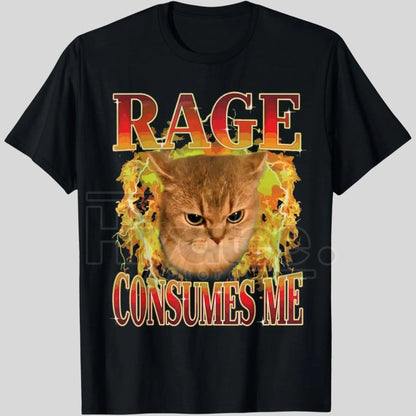 "Cat Rage Is Consuming Me" Classic T-Shirt – Funny Angry Meme Cat Humor Tee