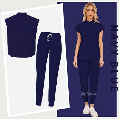 Women's Medical Uniform Elastic Scrub Set